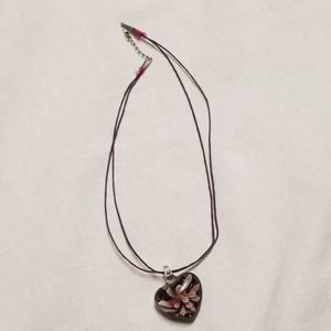🍒 3 for $15! Heart shape glass necklace